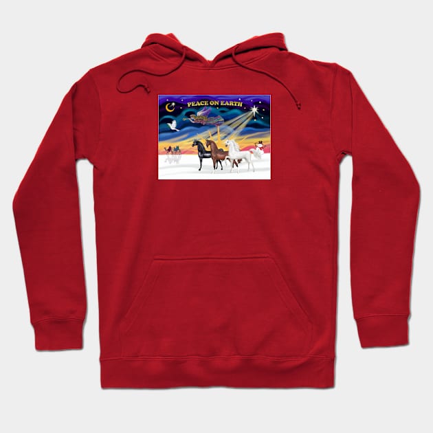 "Christmas Sunrise" with Three Beautiful Stallions Hoodie by Dogs Galore and More